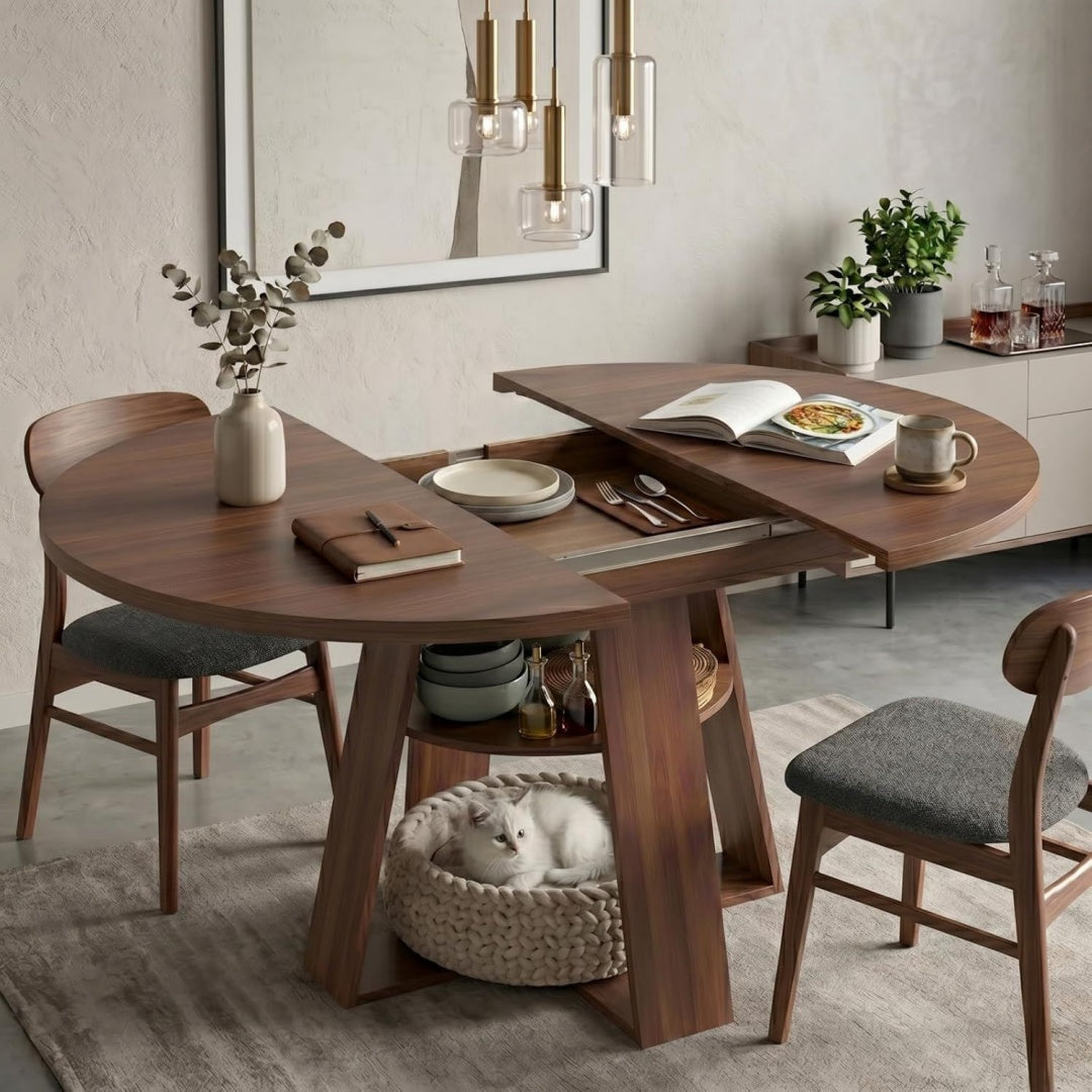 Tavolo Tavolo Da Pranzo Allungabile In Legno, Tavolo Da Cucina 100-140 Cm, Tavolo