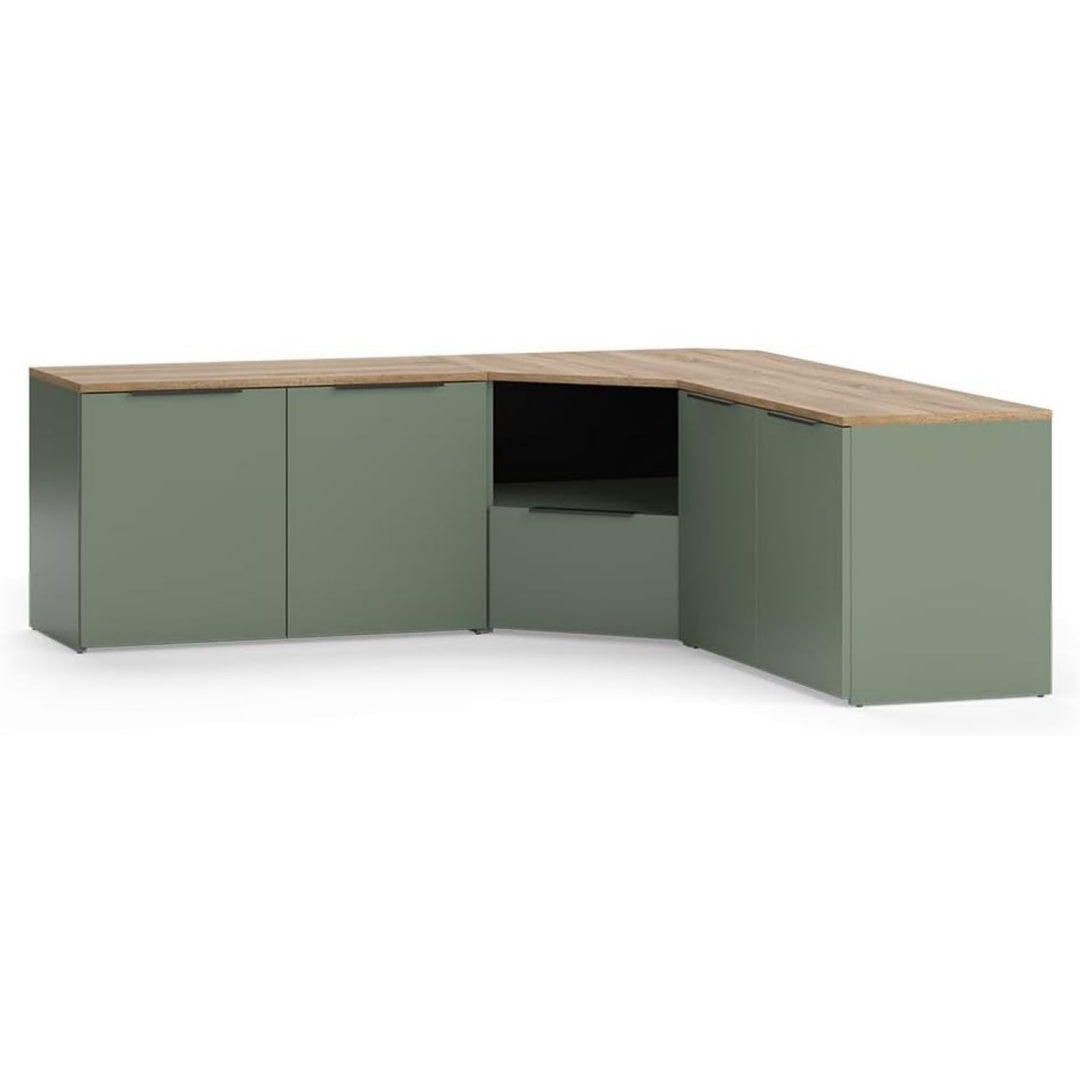 Pareti attrezzate con cassetti verde