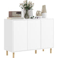 Armadio Credenza Moderna con 2 Armadietti a 3 Ripiani 107x40x80 cm Bianco