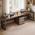 Scrivania con cassetti dark brown