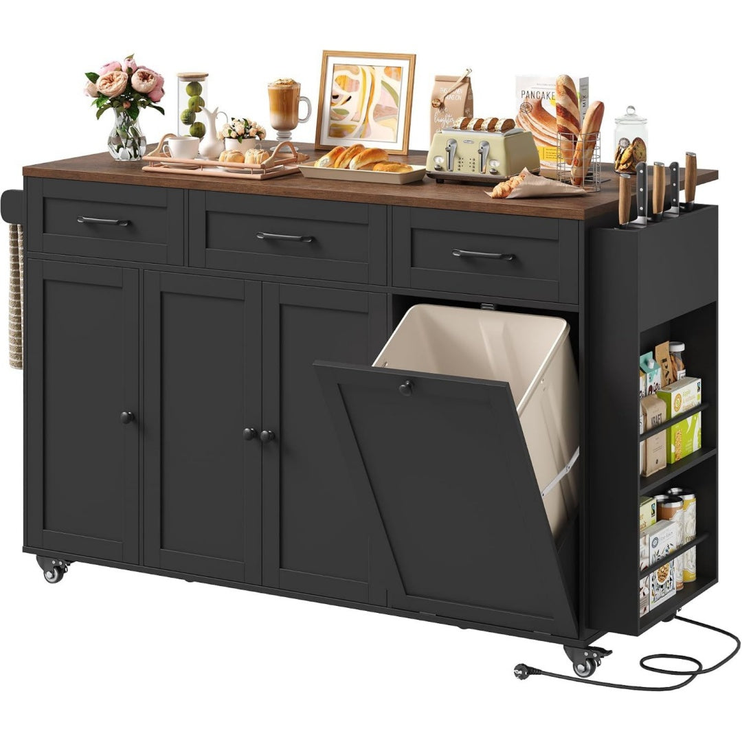 Credenze mobili pieghevole nero 135x60x88cm